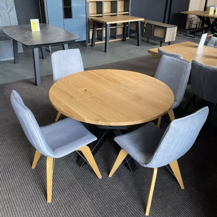 Stół rozkładany Kesto Dąb naturalny okrągły 120 +40